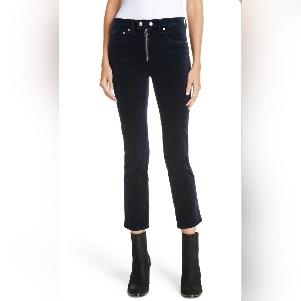 NWOT Rag & Bone Dojo Velvet Pants in Navy Sz 26